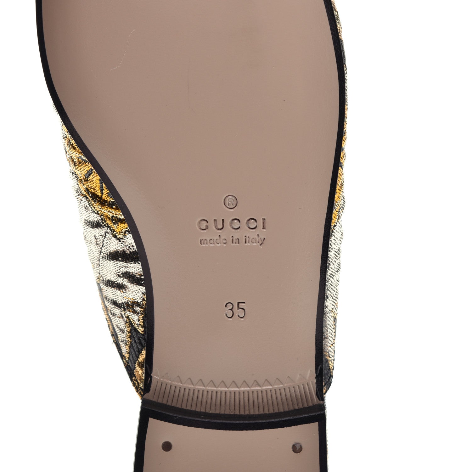 Gucci Jacquard Floral Womens Princetown Slippers 35 Oro Black 8 of 8