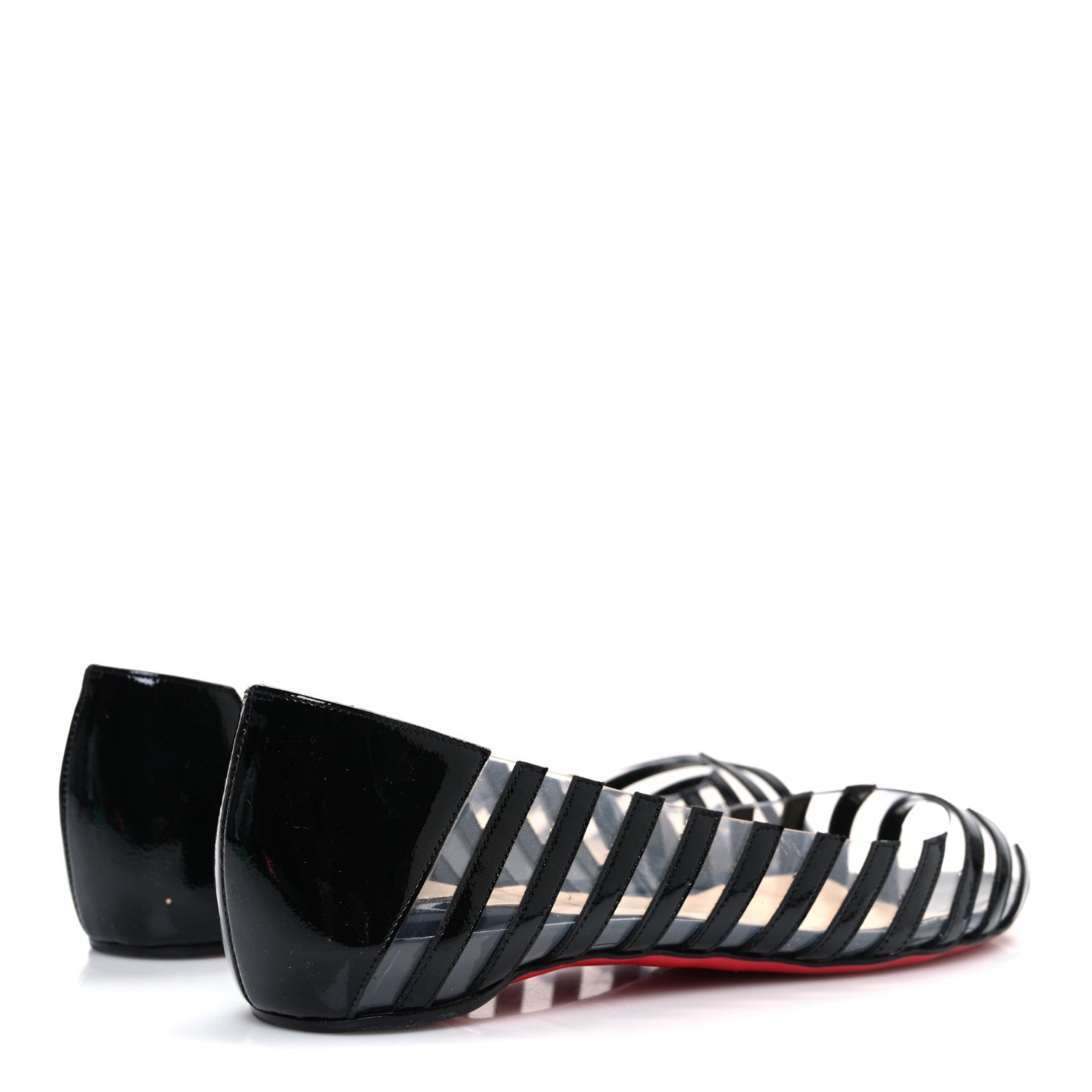 Christian Louboutin Patent PVC Striped A6 Flats 36.5 Black 5 of 9