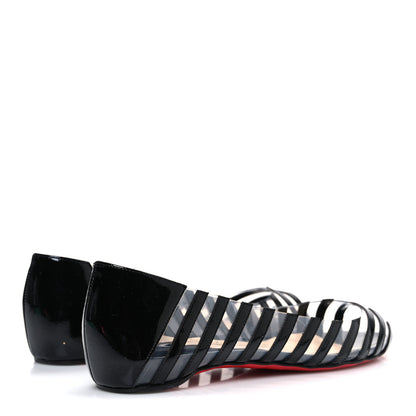 Christian Louboutin Patent PVC Striped A6 Flats 36.5 Black 5 of 9