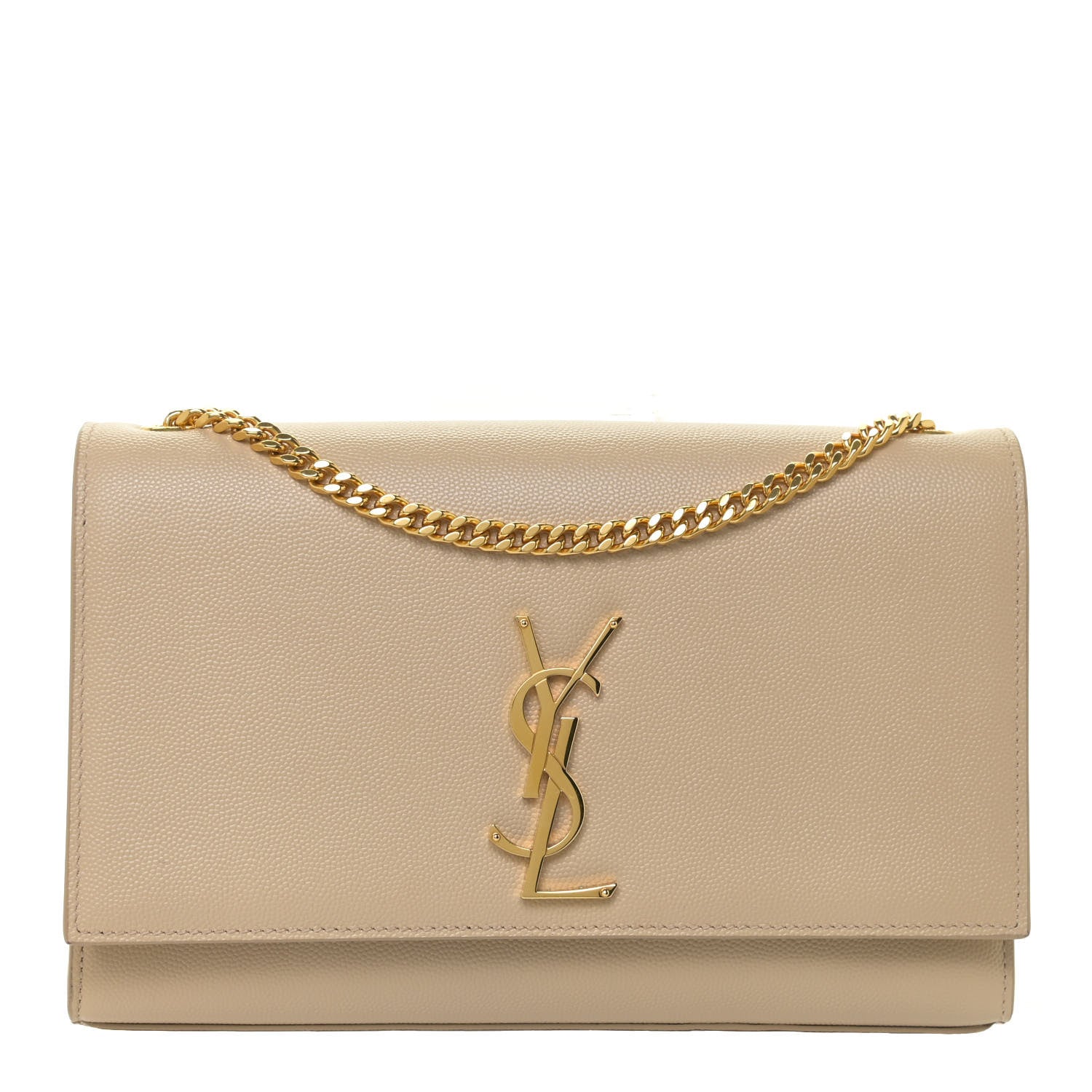 Saint Laurent Grain De Poudre Medium Monogram Kate Satchel Nude Powder 1 of 12