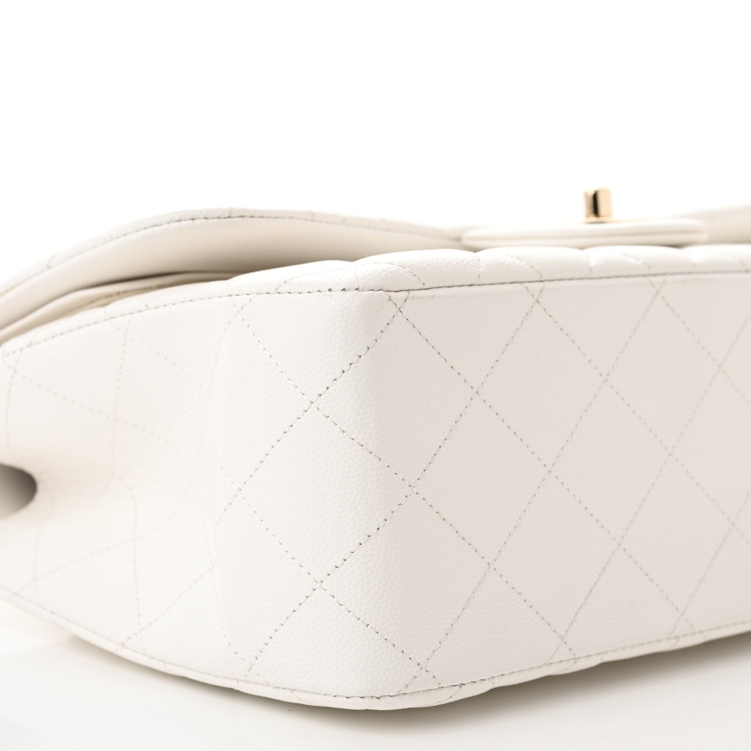 Chanel Caviar Quilted Jumbo Double Flap White 9 of 10