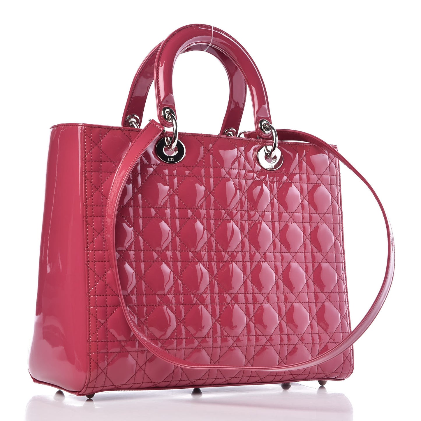 Patent Cannage Large Lady Dior Pink