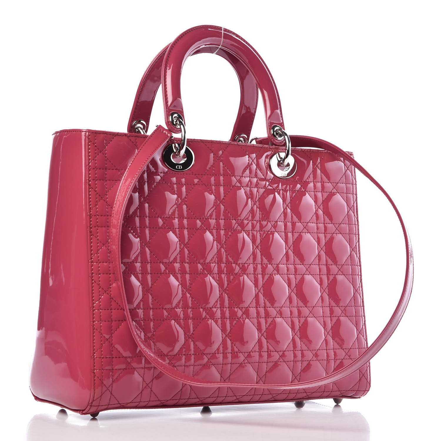 Christian Dior Patent Cannage Large Lady Dior Pink 4 of 10