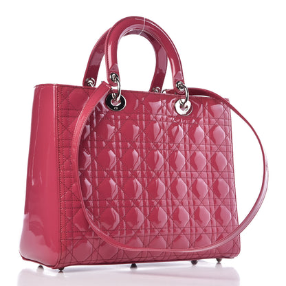 Christian Dior Patent Cannage Large Lady Dior Pink 4 of 10