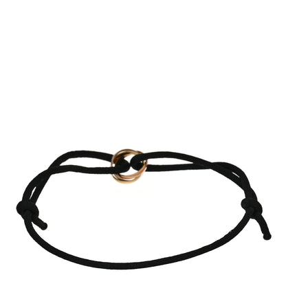 Cartier 18k Pink Yellow White Gold Trinity Adjustable Cord Bracelet Black 2 of 4