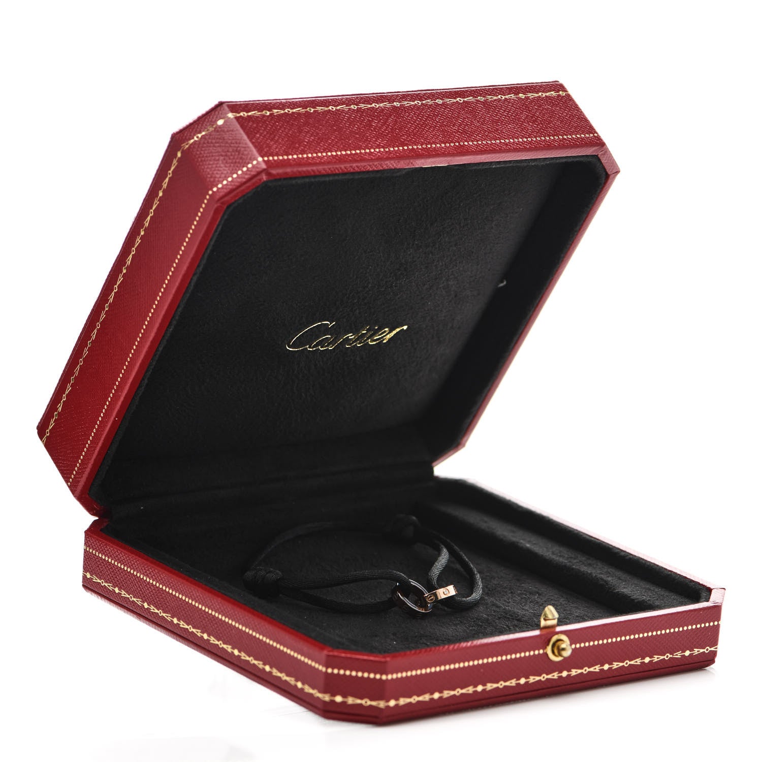 Cartier 18K Pink Gold Ceramic 4 Diamond LOVE Cord Bracelet Black 6 of 6