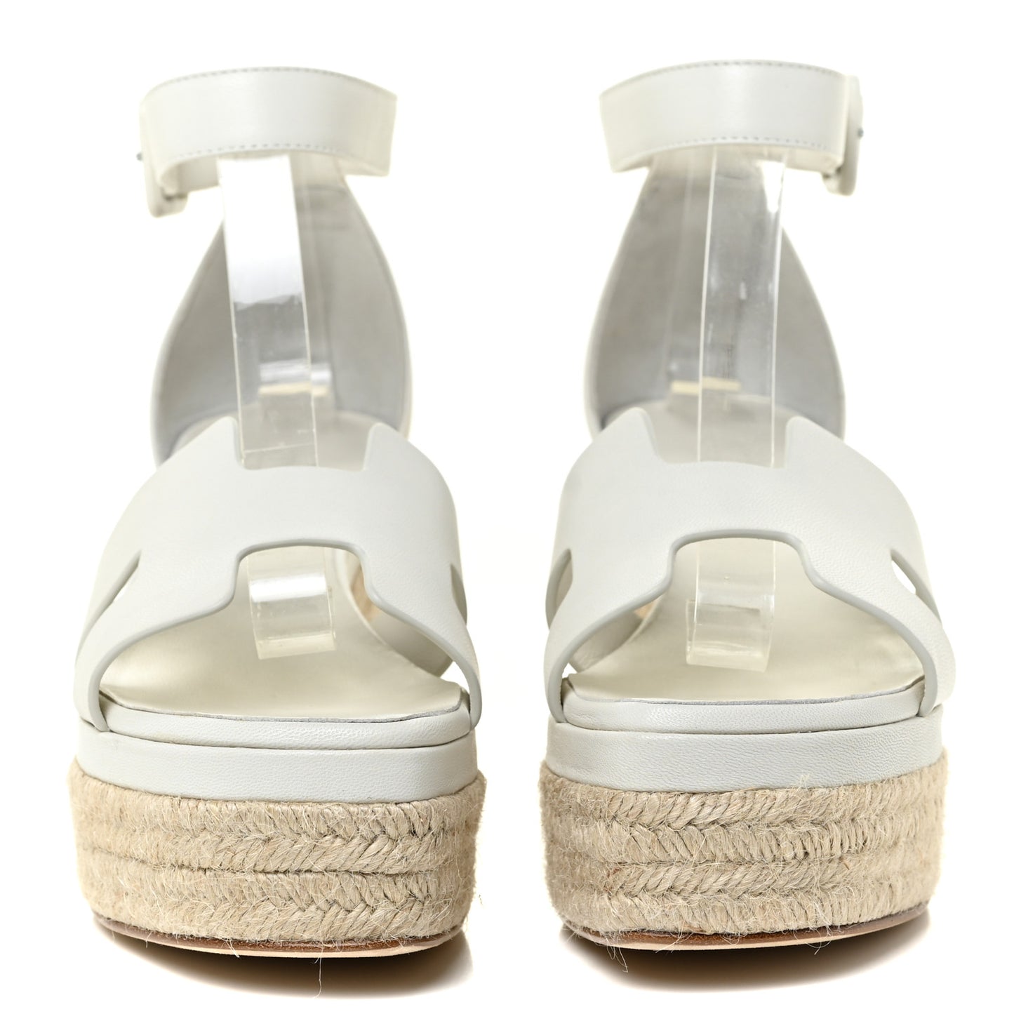 Goatskin Elda Espadrille Wedge Sandals 37 White