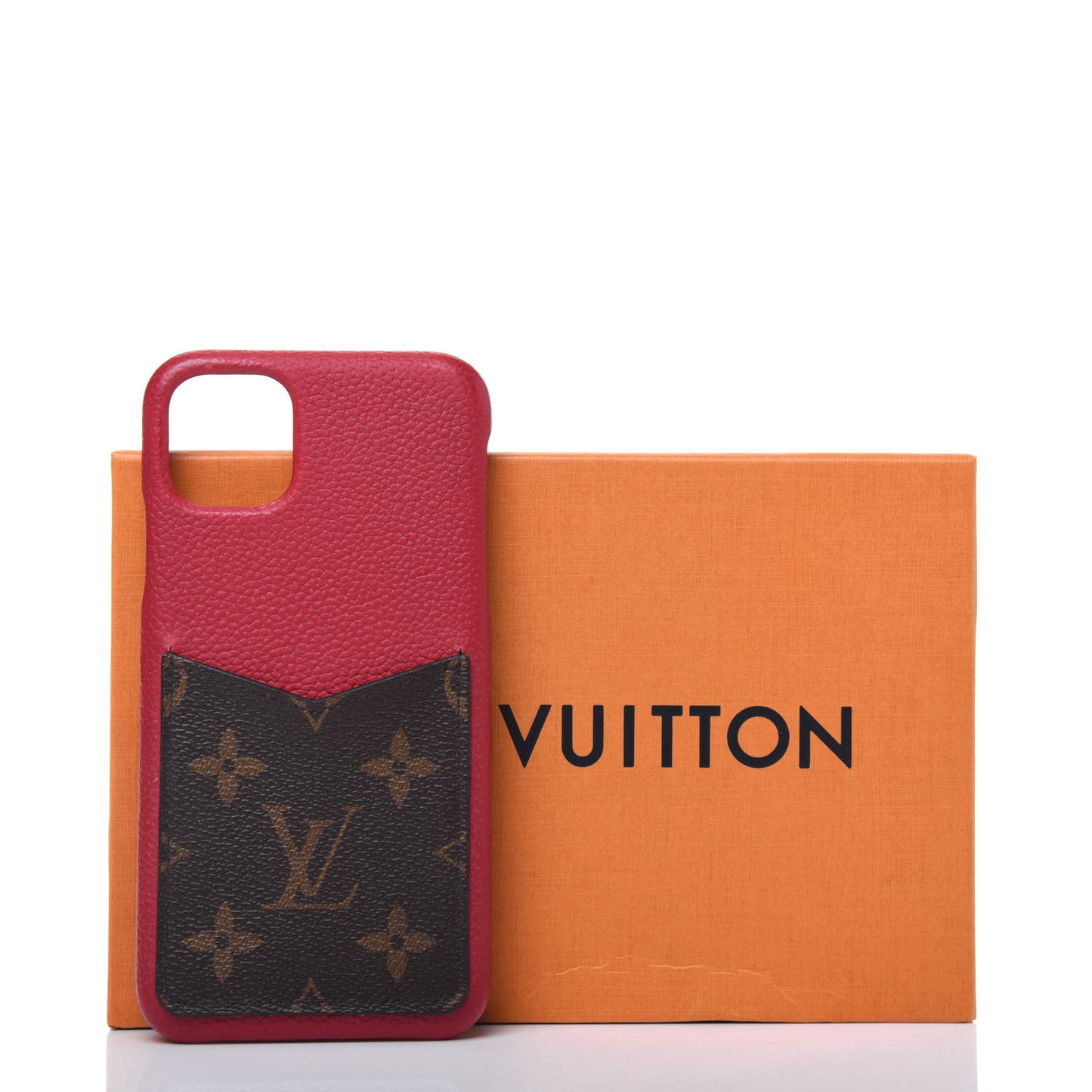Calfskin Monogram iPhone 11 Pro Max Bumper Scarlet
