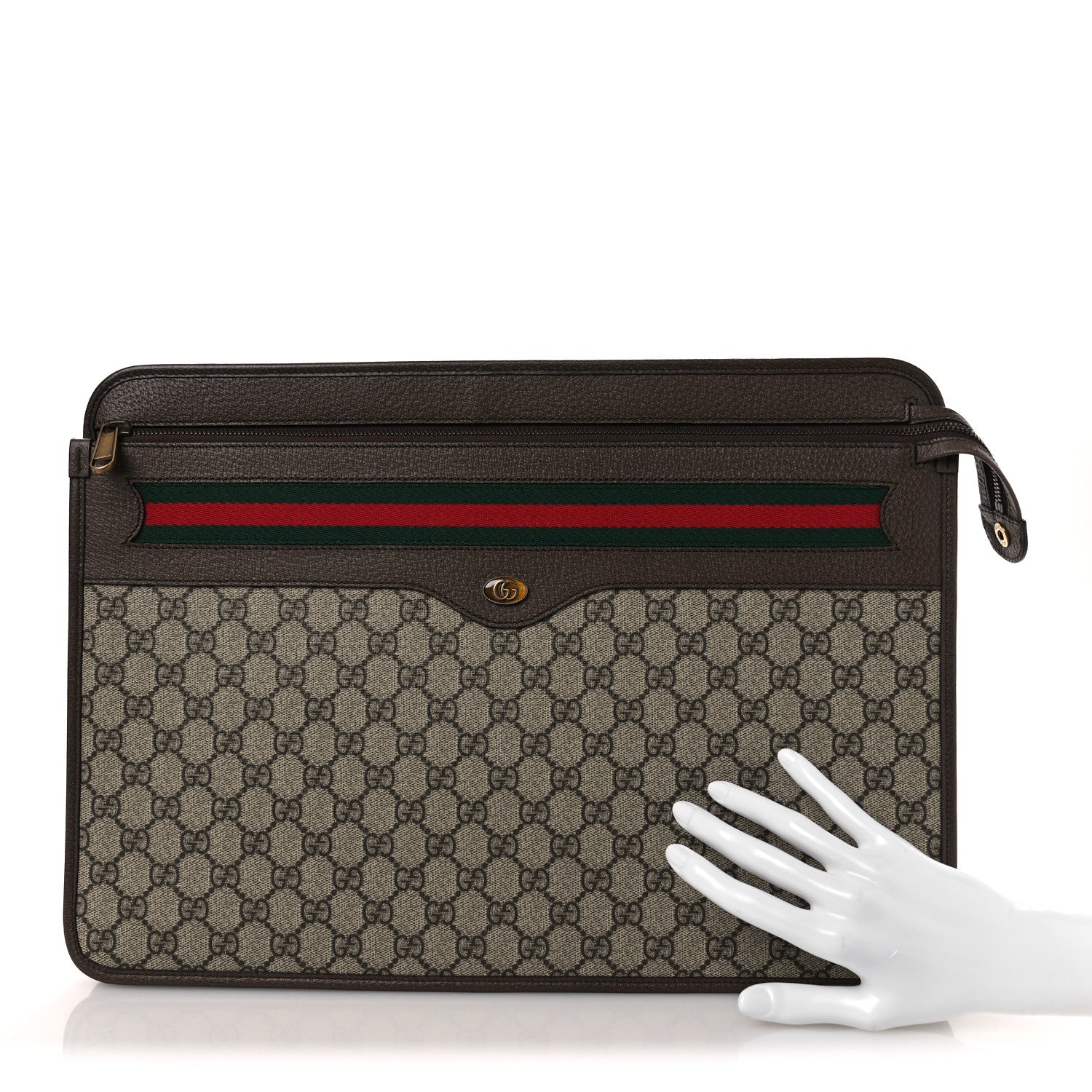 Gucci GG Supreme Monogram Textured Calfskin Web Ophidia Documents