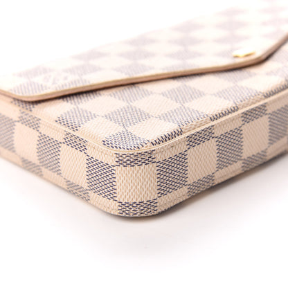 Louis Vuitton Damier Azur Pochette Felicie Chain Wallet Rose Ballerine 5 of 8