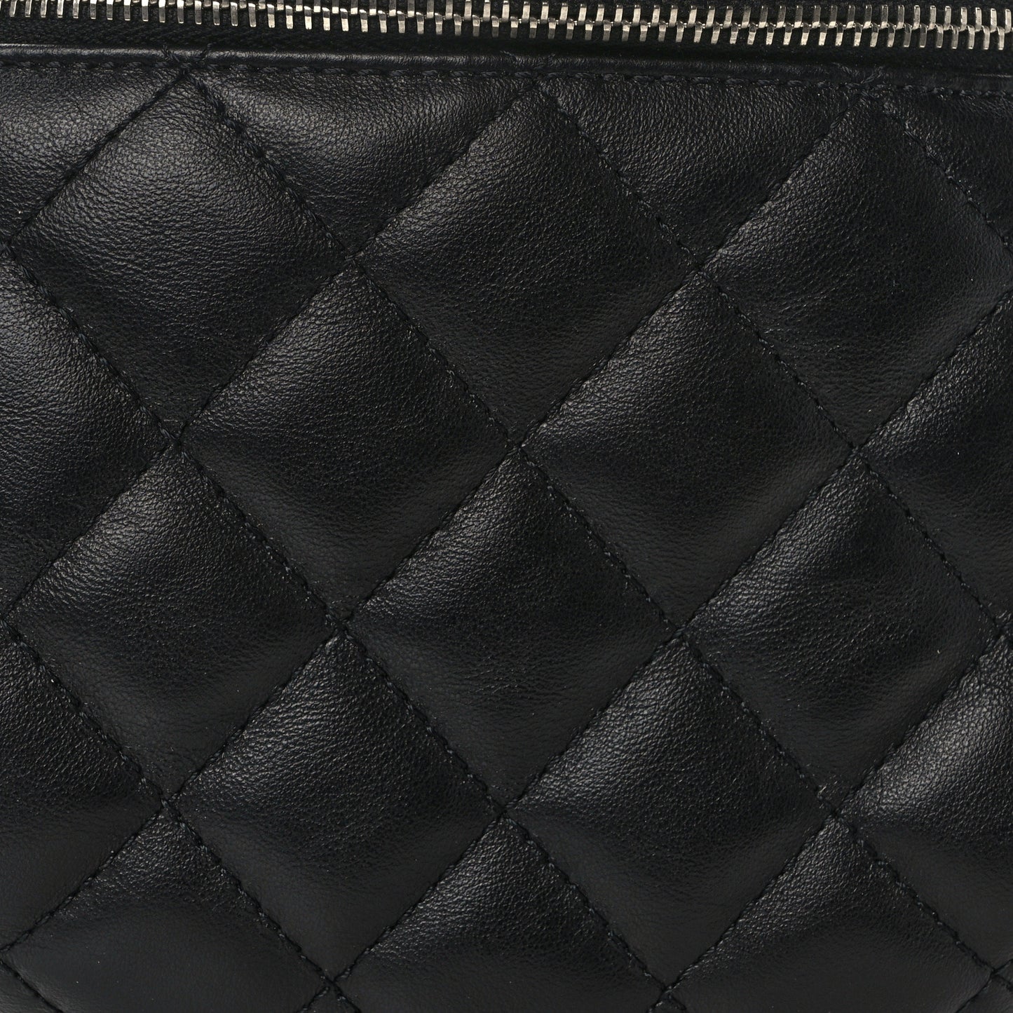 Calfskin Quilted Waist Belt Bag Black