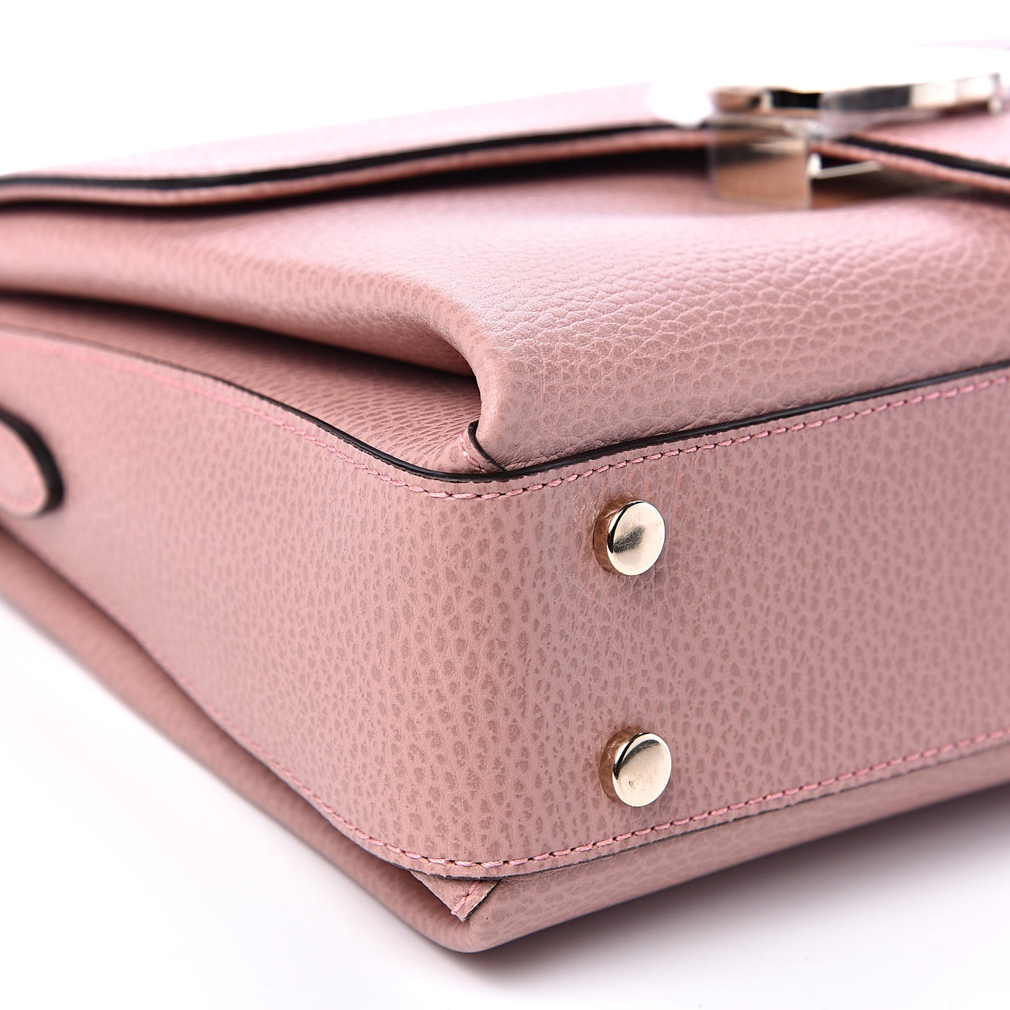 Dollar Calfskin Interlocking G Top Handle Shoulder Bag Soft Pink