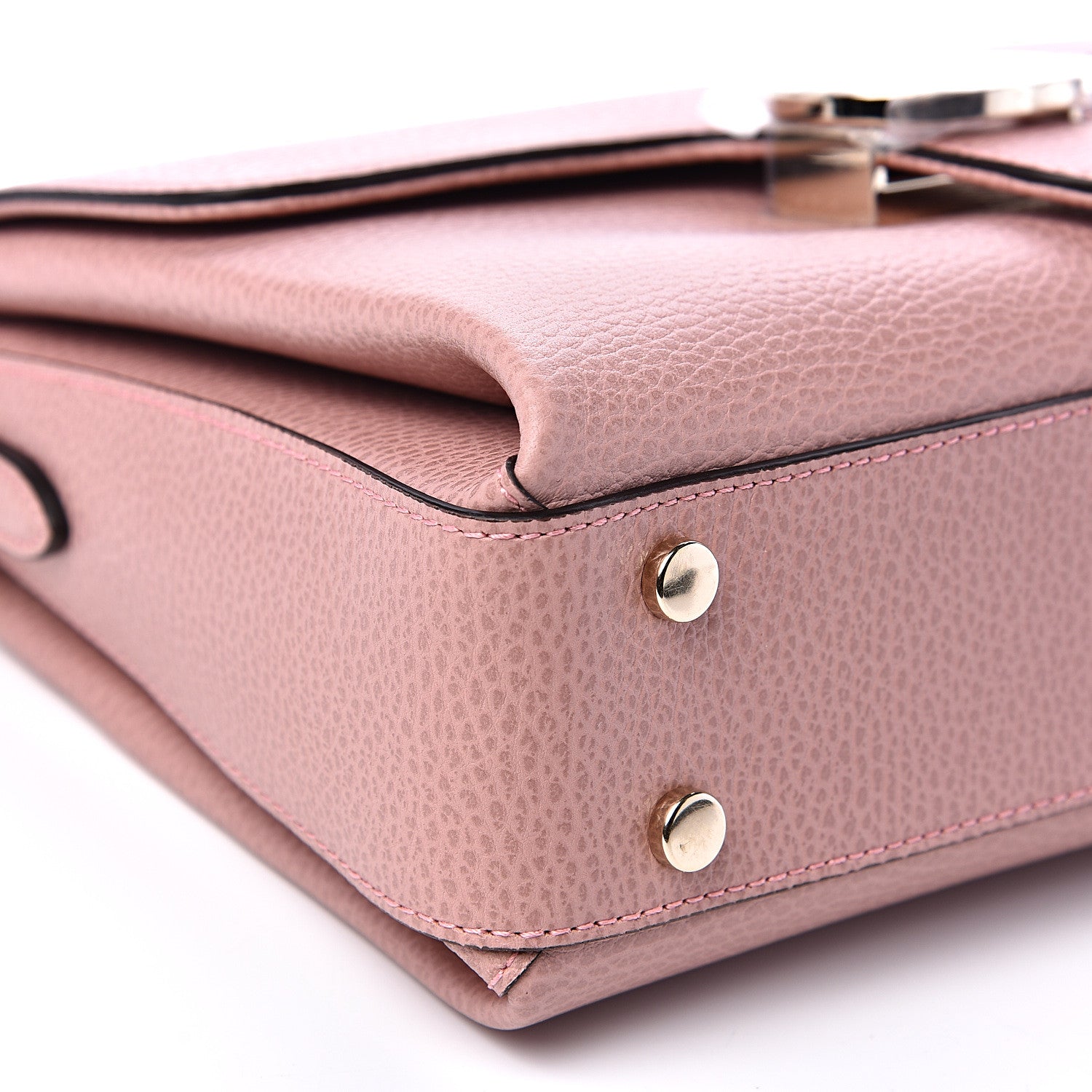 Gucci Dollar Calfskin Interlocking G Top Handle Shoulder Bag Soft Pink 7 of 9