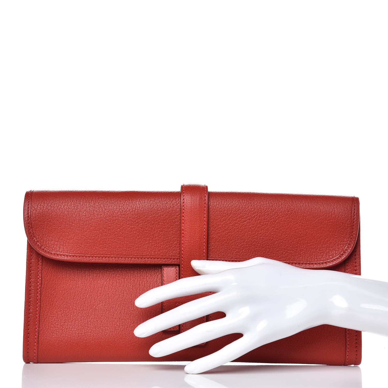 Hermes Chevre Mysore Jige Elan 29 Clutch Vermillion 2 of 8