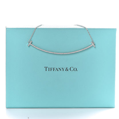 Tiffany 18K White Gold Diamond T Smile Pendant Necklace 9 of 9