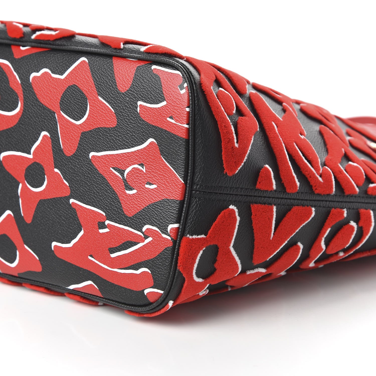 Louis Vuitton X UF Tufted Monogram Neverfull MM Black Red 8 of 10