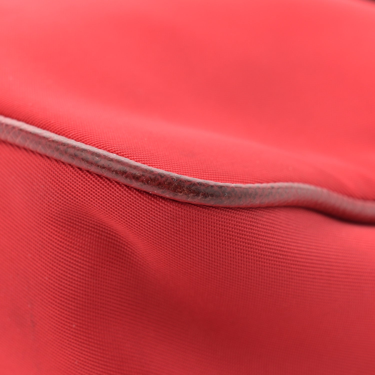 Prada Tessuto Nylon Saffiano Crossbody Bag Rosso 12 of 13