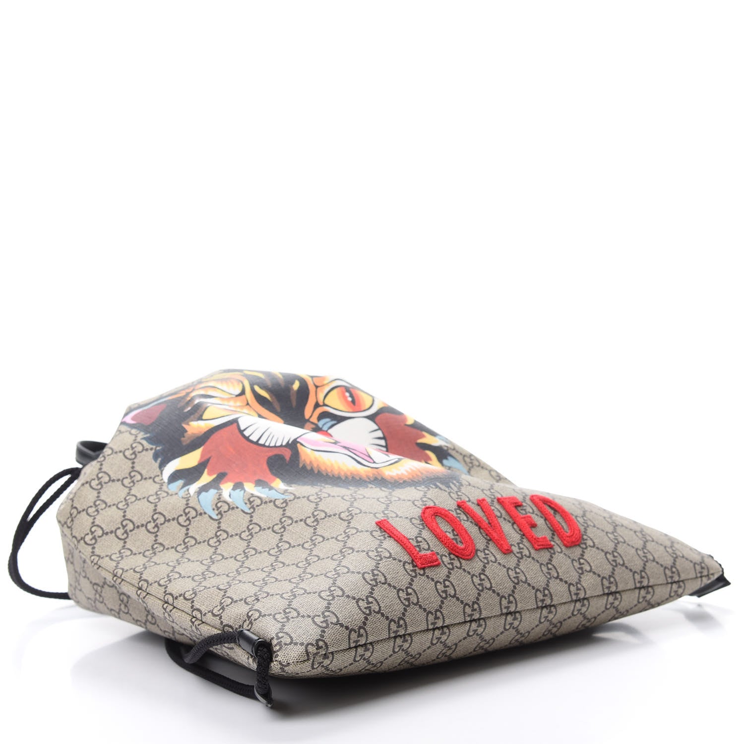 Gucci GG Supreme Monogram Angry Cat Drawstring Backpack 3 of 10
