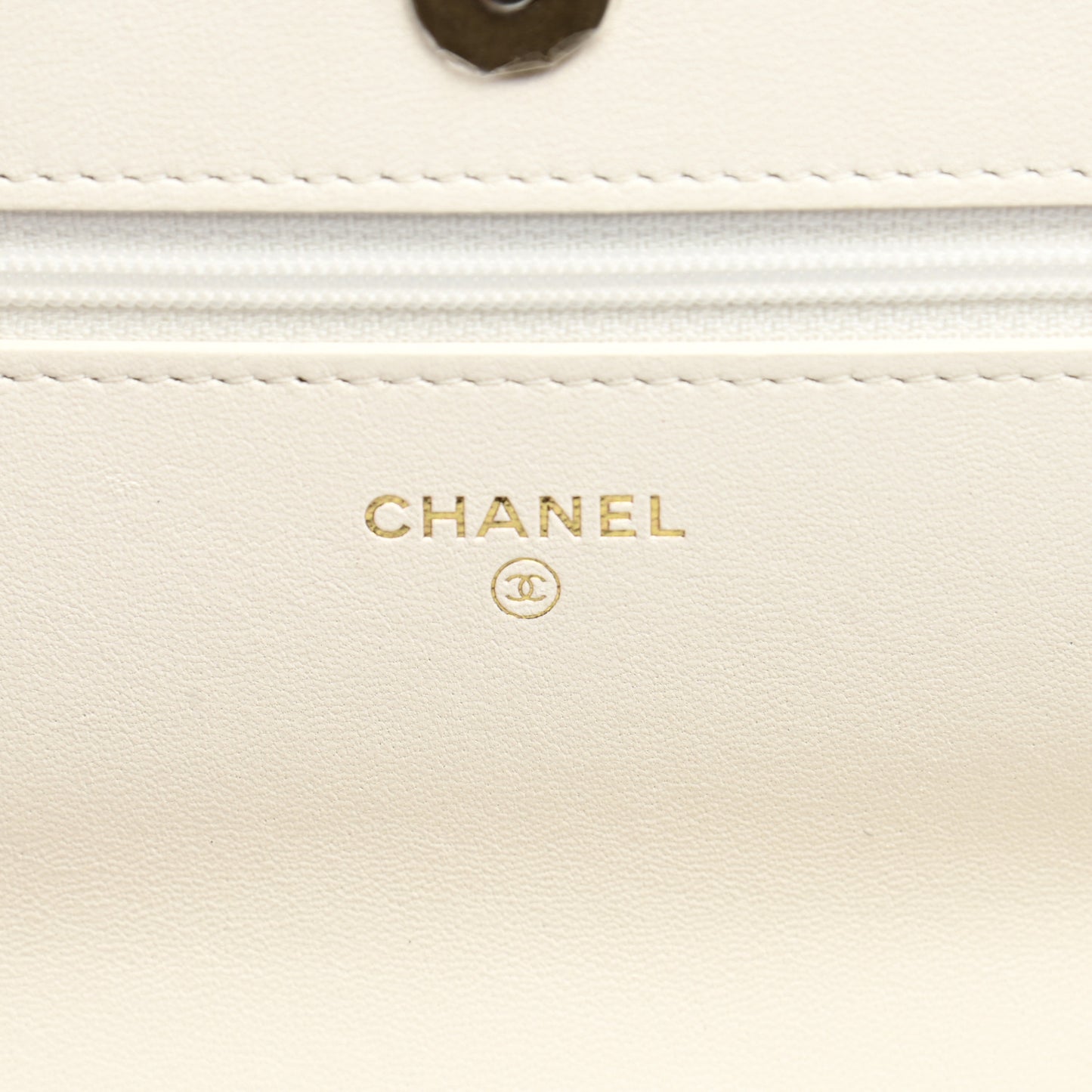 Goatskin Quilted Chanel 19 Wallet On Chain WOC White