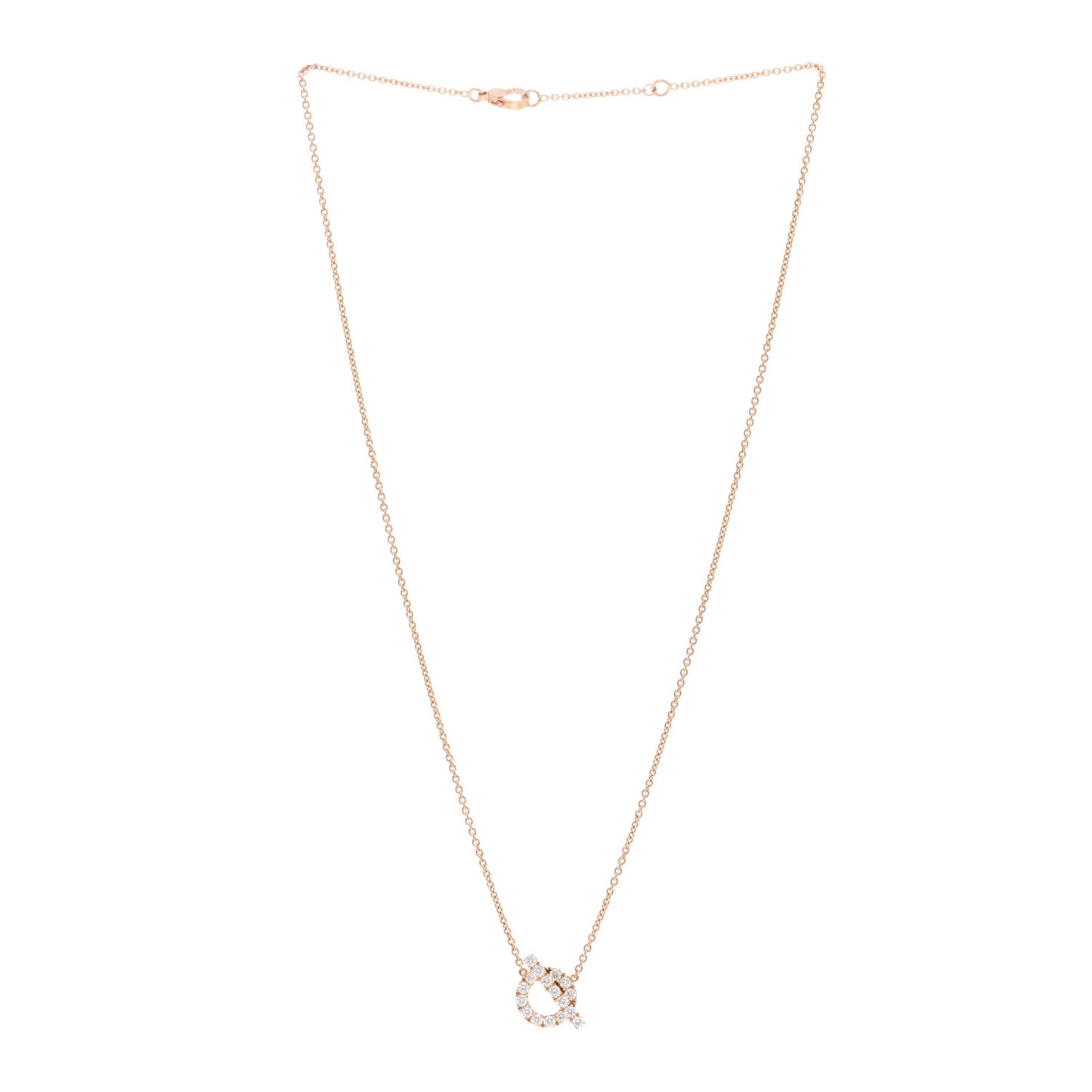 18K Rose Gold Diamond Finesse Pendant Necklace