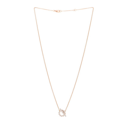 Hermes 18K Rose Gold Diamond Finesse Pendant Necklace 3 of 6