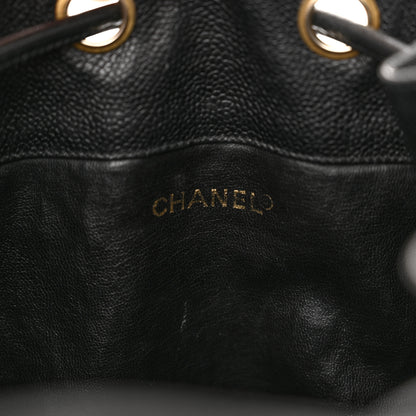 Chanel Caviar CC Drawstring Shoulder Bag Black 7 of 20