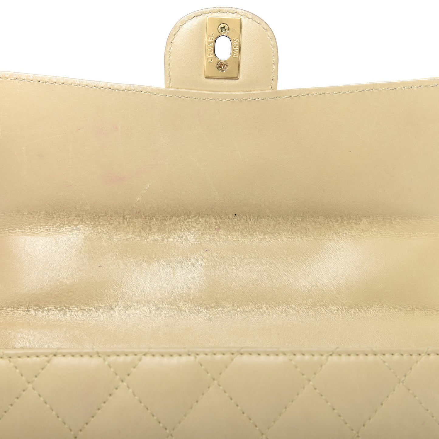 Lambskin Bekko Resin Small Single Flap Beige