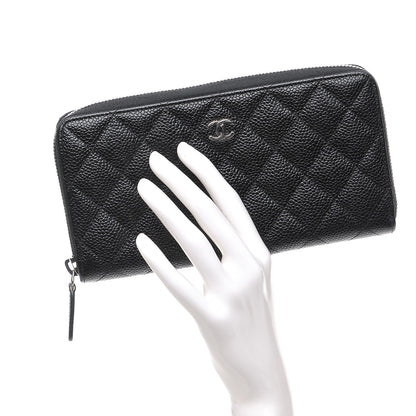 Chanel Caviar Quilted Large Gusset Zip Around Wallet Black 2 of 8
