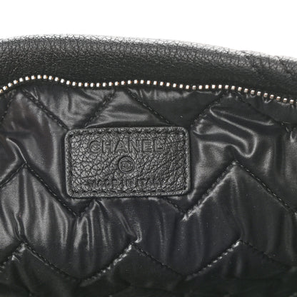 Chanel Calfskin Chevron CC Beauty Clutch Black 6 of 7