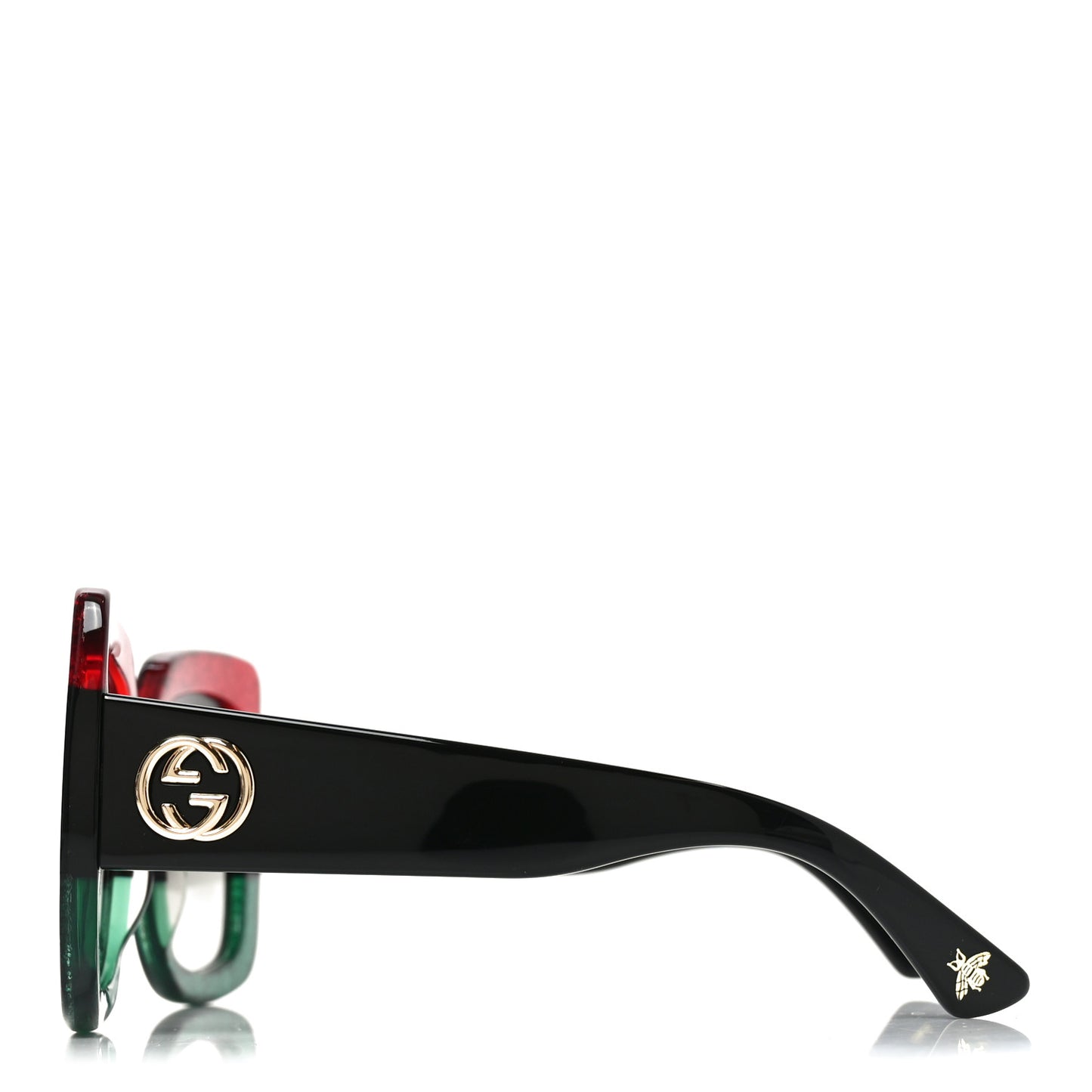 Acetate Square Frame Sunglasses GG0083S Glitter Red Black Green