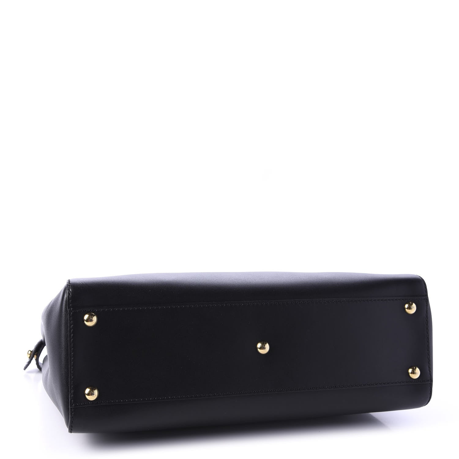 Fendi Vitello Morgan Fabric Jacquard Pequin Medium Peekaboo Iconic Satchel Black Tobacco 4 of 12