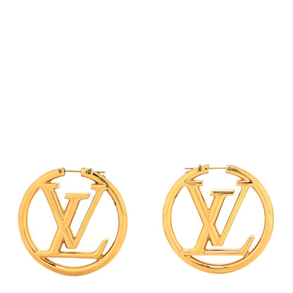Louis Vuitton Metal Louise Hoop Earrings Gold 1 of 4