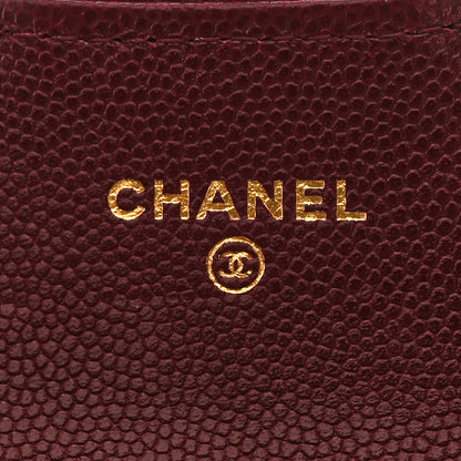 Chanel Caviar Quilted Flap Card Holder Wallet Burgundy 6 of 8