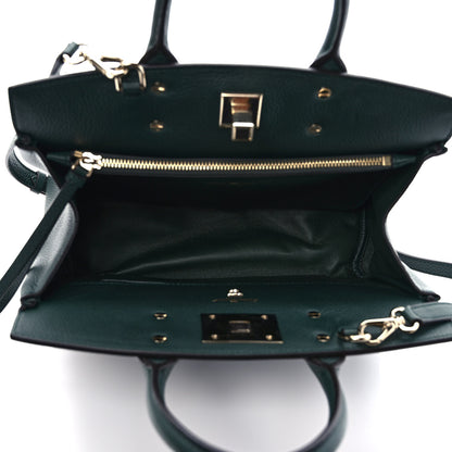 Salvatore Ferragamo Hammered Calfskin Small Studio Rock Bag Dark Green 4 of 8
