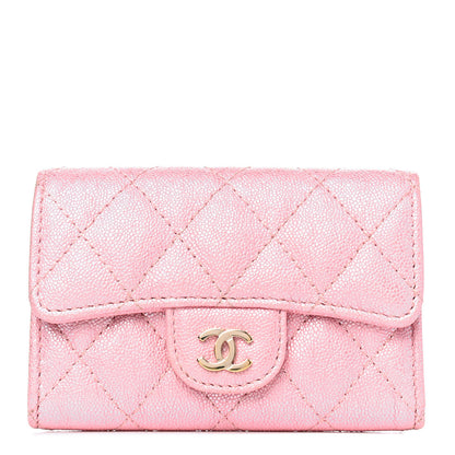 Chanel Iridescent Caviar Quilted Flap Card Holder Rose Pink 1 of 14
