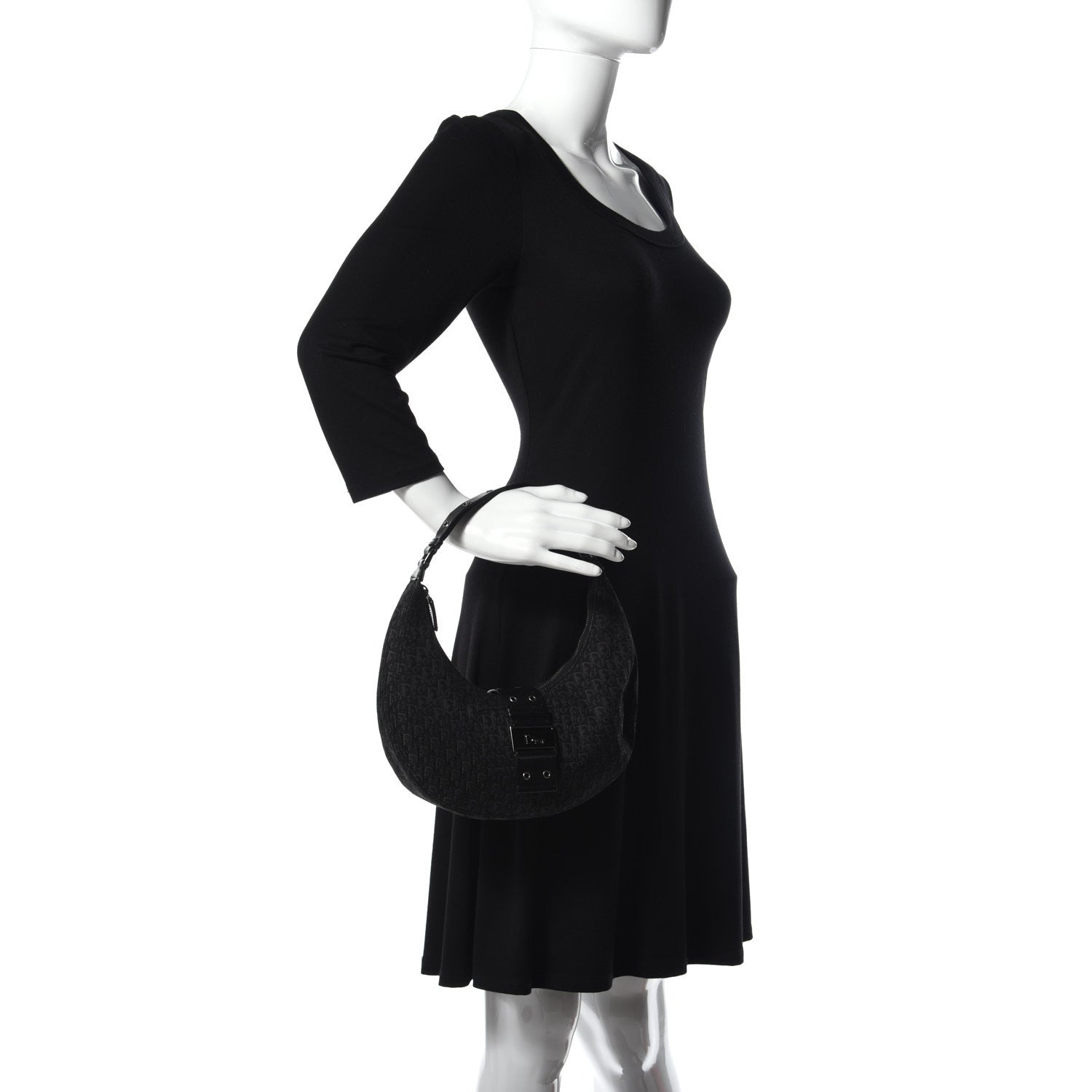 Christian Dior Monogram Street Chic Hobo Black 2 of 9