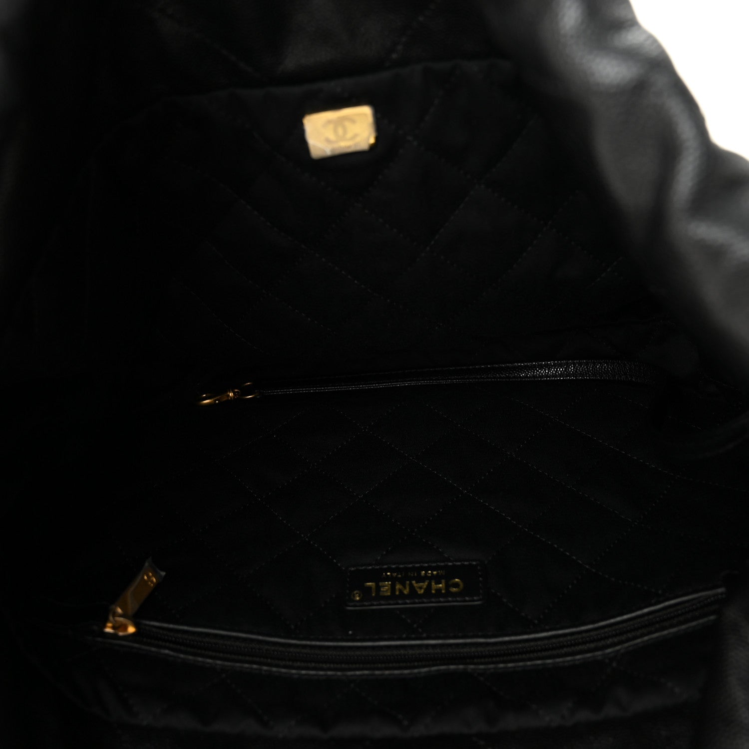 Chanel Shiny Caviar Quilted Monochrome Small Chanel 22  Black 5 of 10