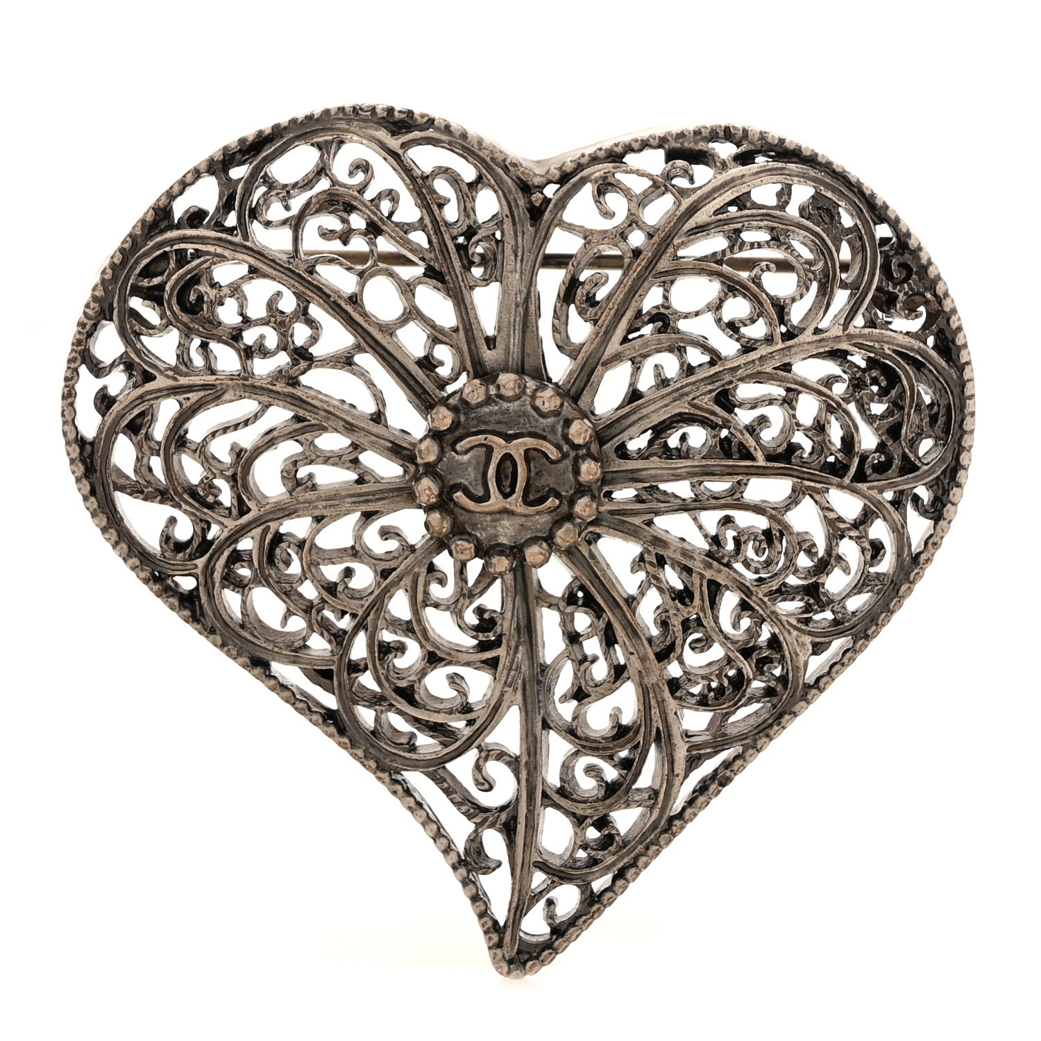 Chanel Ruthenium CC Heart Brooch 1748151 – FASHIONPHILE