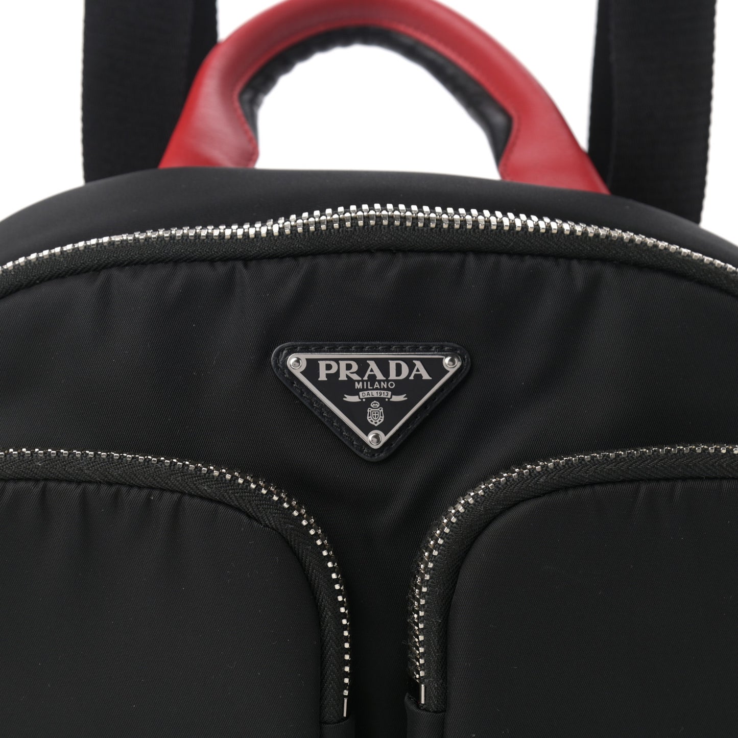 Tessuto Nylon Pocket Top Handle Cargo Backpack Black