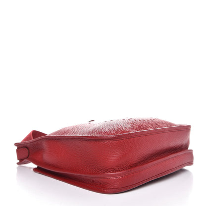 Hermes Taurillon Clemence Evelyne III PM Rouge Garance 4 of 7