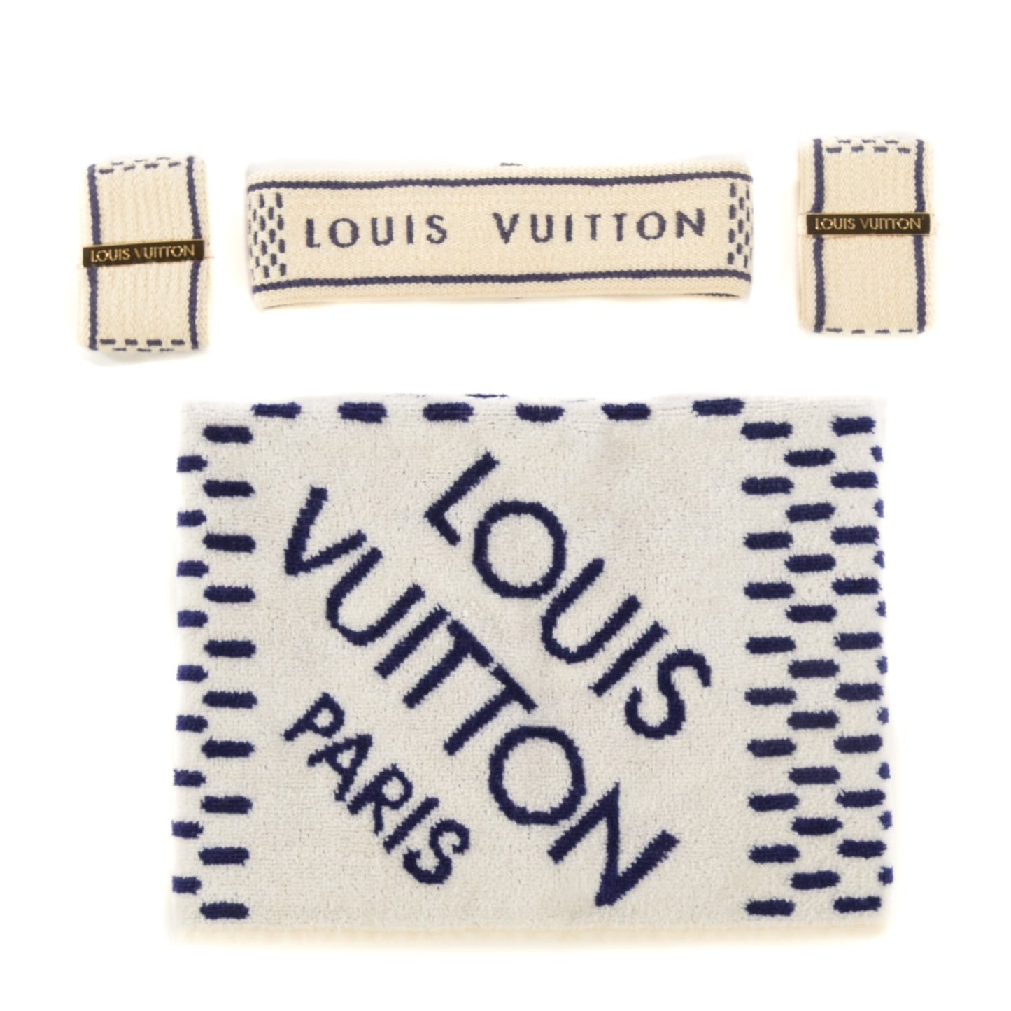 Damier Azur Headband Sweatband Towel Gym Set