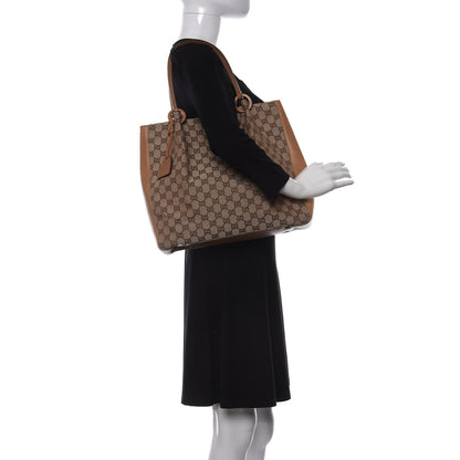 Gucci Monogram Calfskin Tote Brown 2 of 10