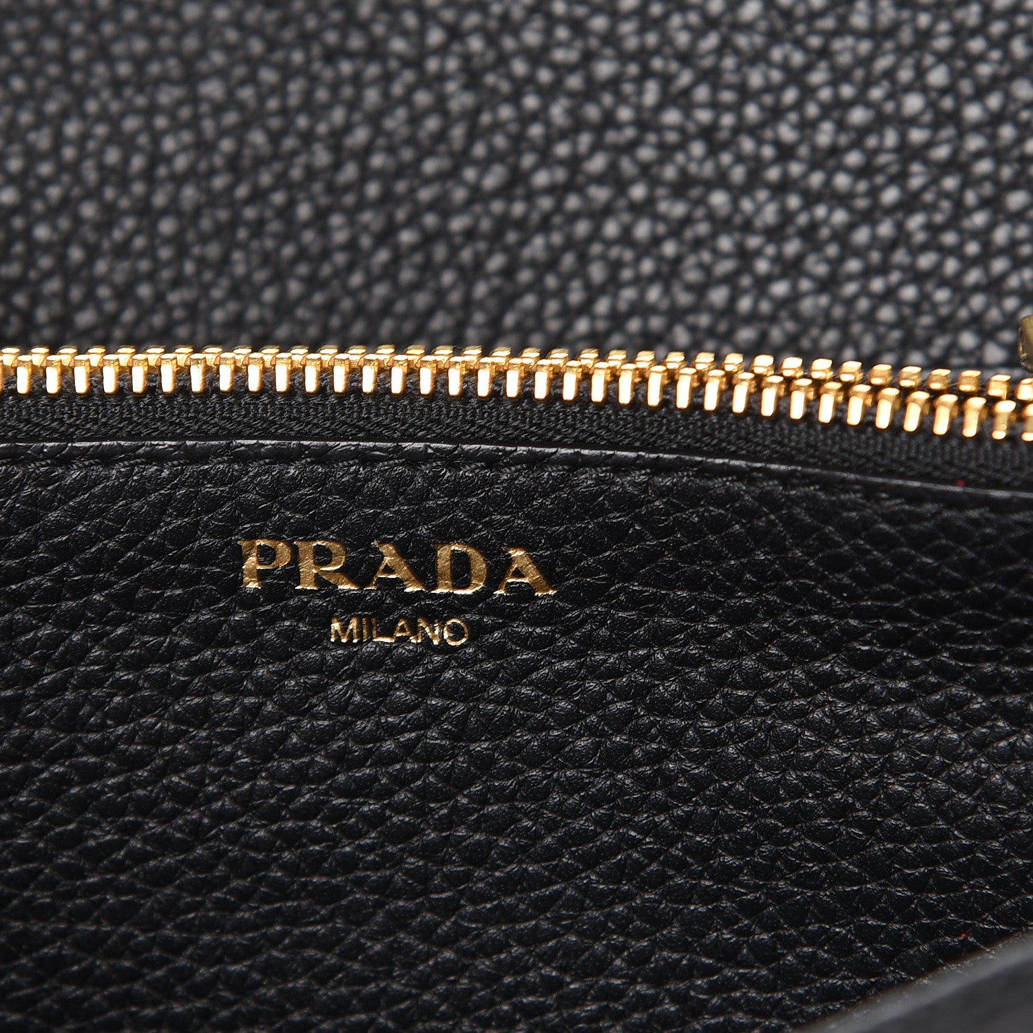 Prada Vitello Grain Wristlet Wallet Black 5 of 7