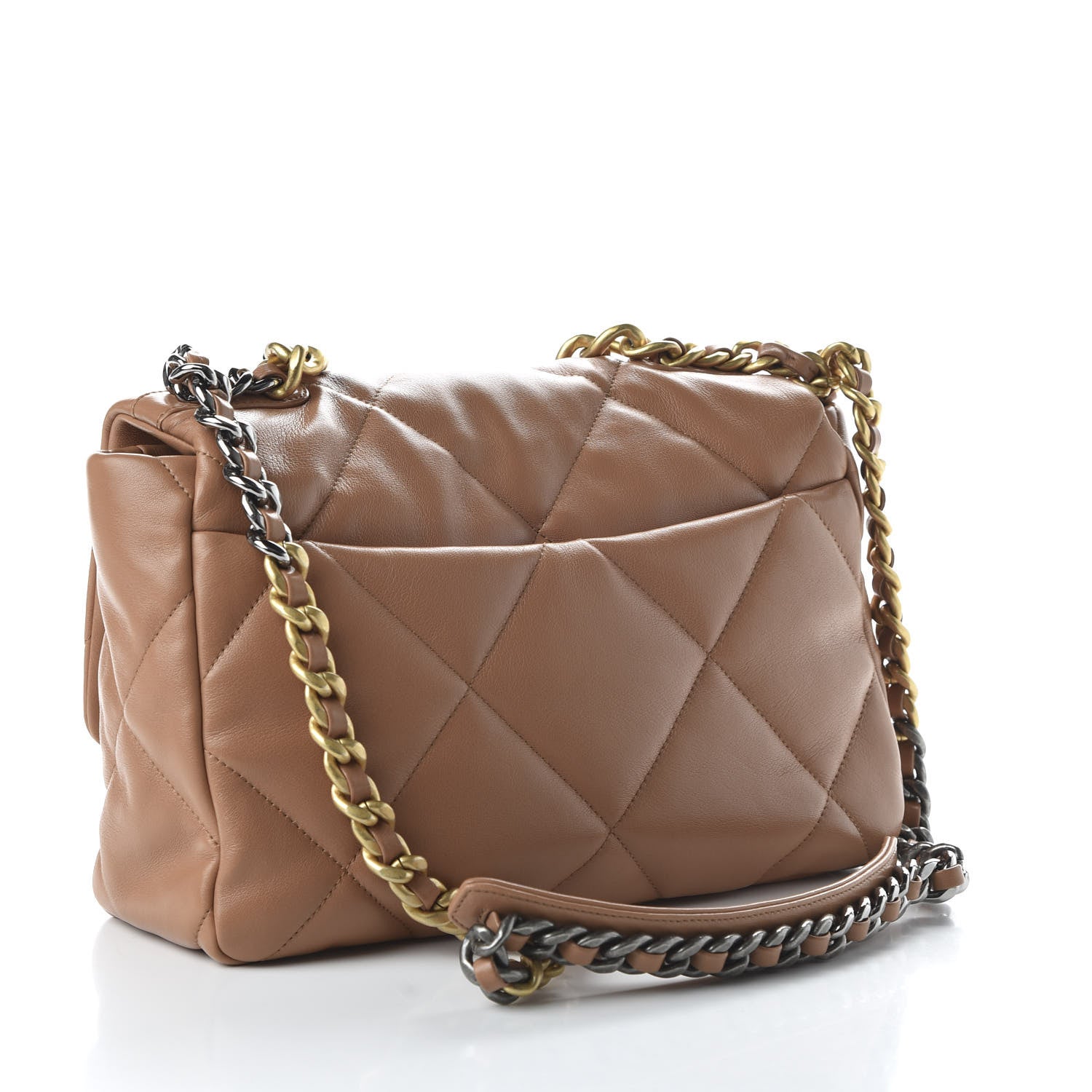 Chanel Lambskin Quilted Large 19 Flap Brown 3 of 9