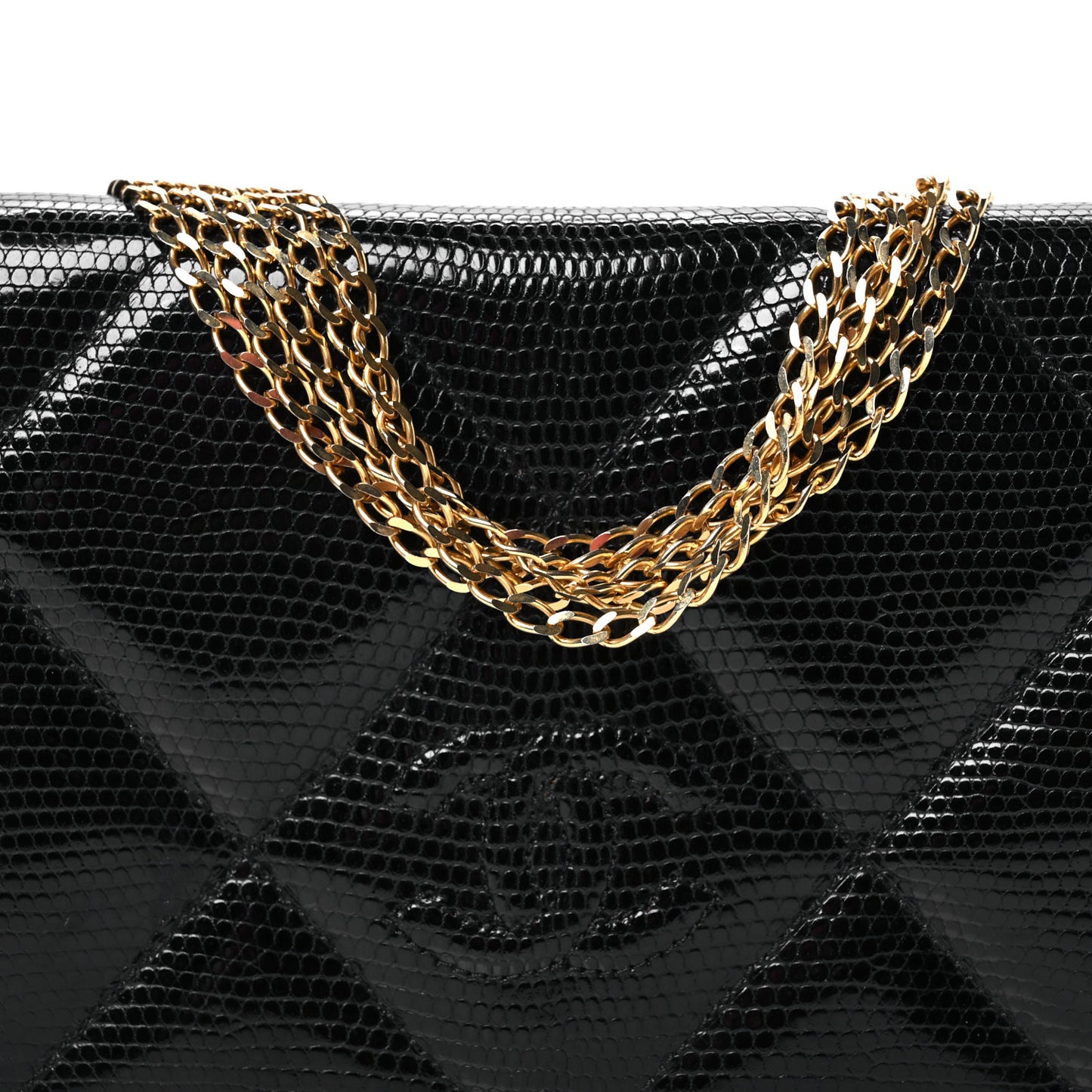 Lizard CC Mini Flap Bag Black
