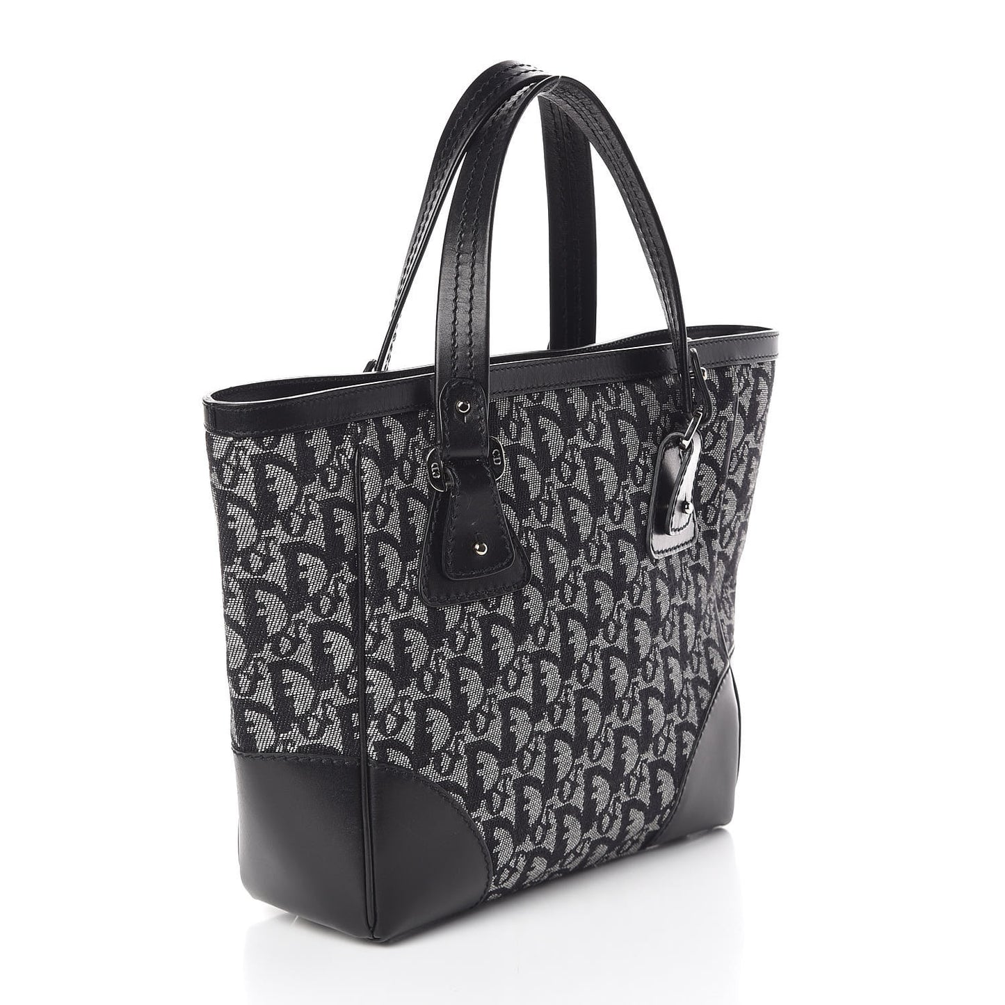 Denim Calfskin Monogram Tote Black
