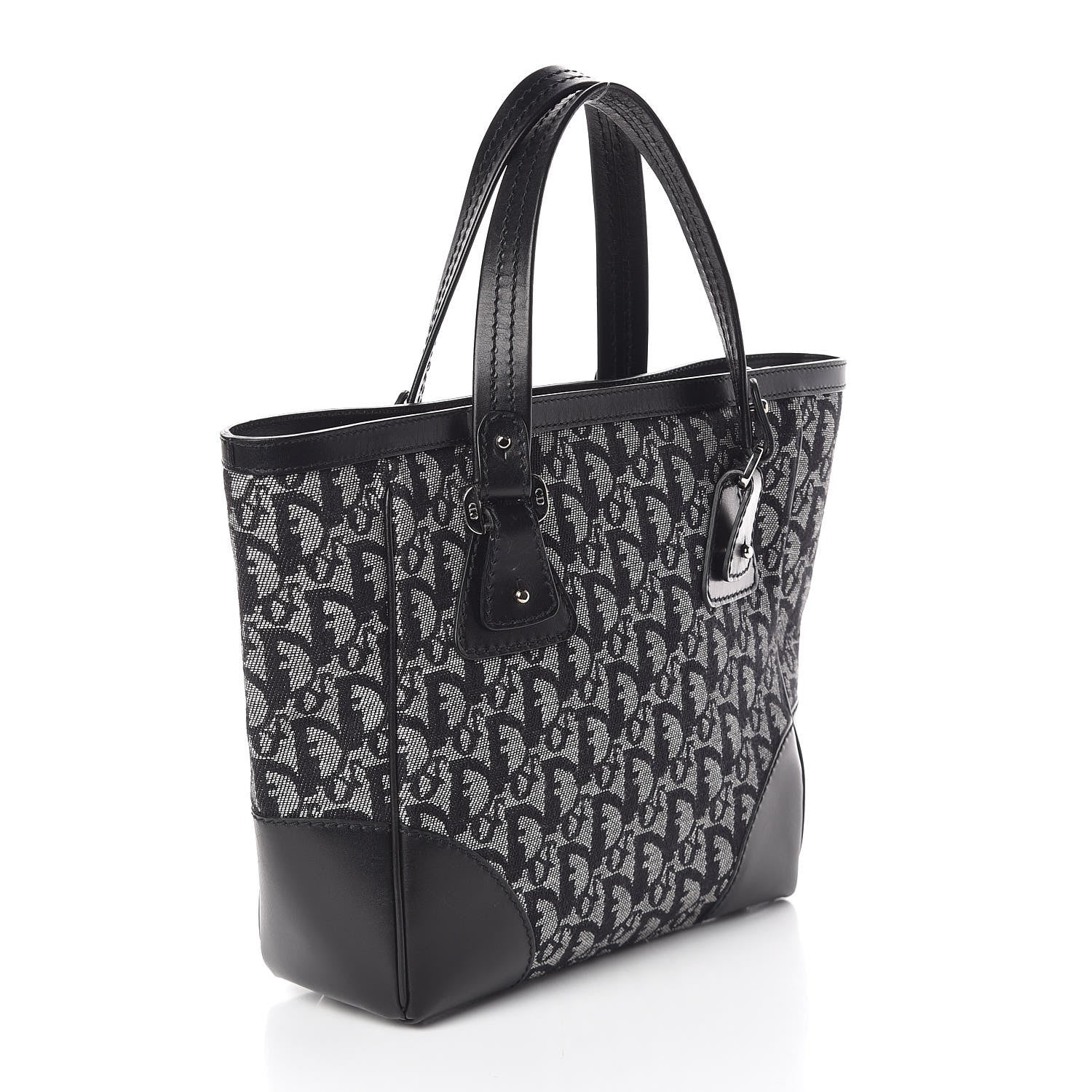 Christian Dior Denim Calfskin Monogram Tote Black 3 of 10