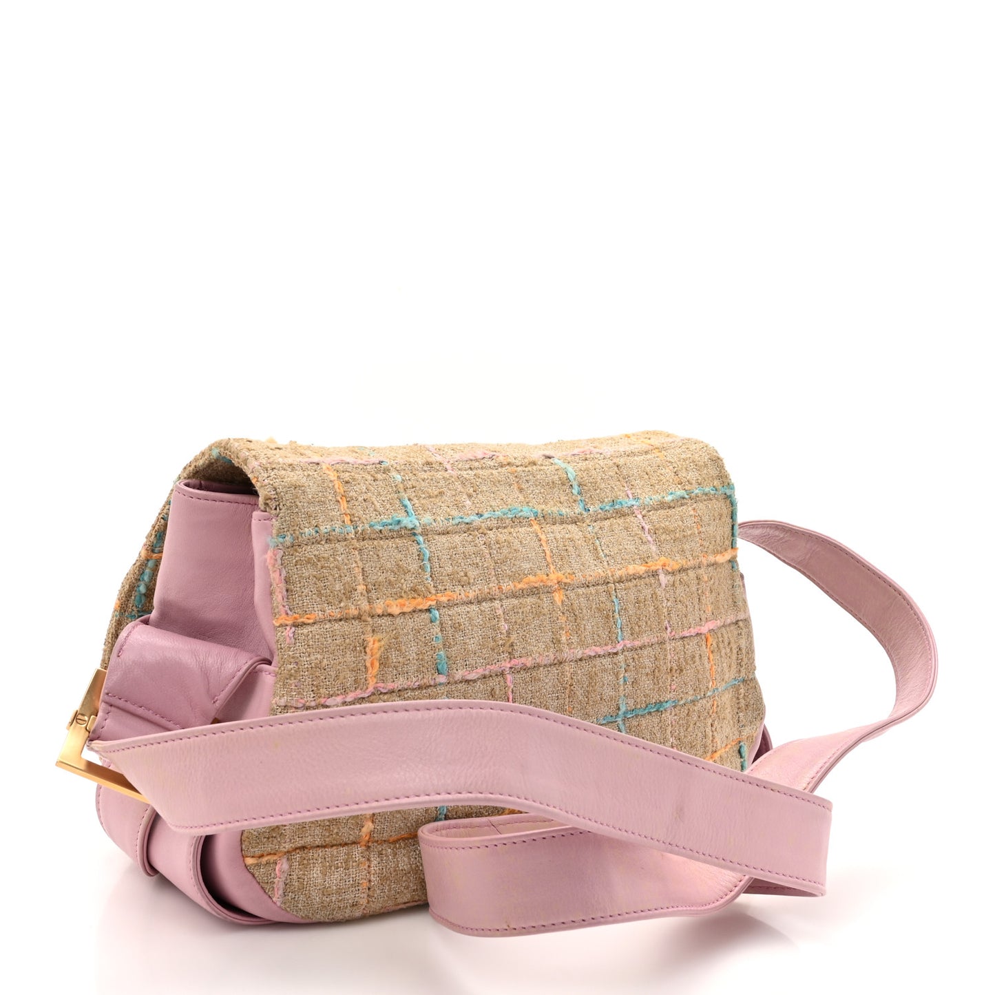 Tweed Mademoiselle Turn Lock Crossbody Bag Beige