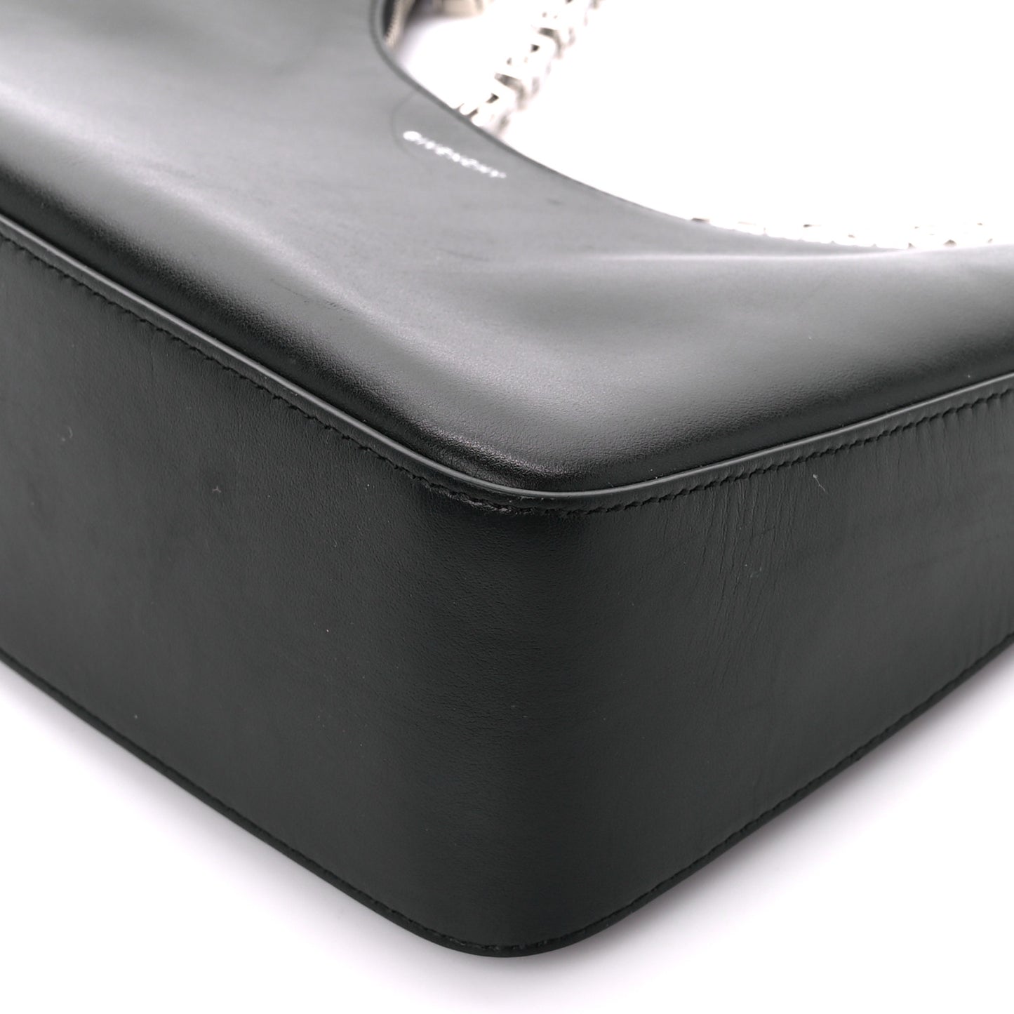 Smooth Calfskin Small Moon Cut Out Shoulder Bag Black