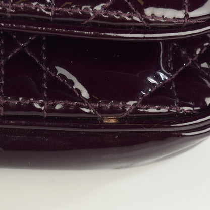 Christian Dior Patent Cannage Lady Dior Pochette Purple 9 of 9